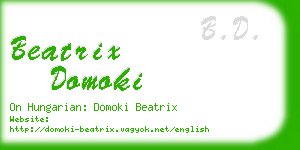 beatrix domoki business card